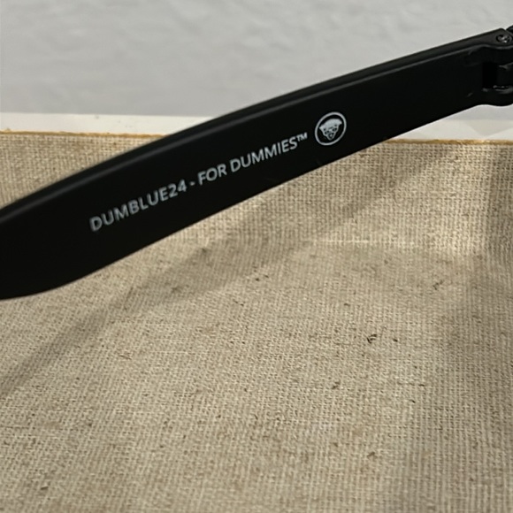 Black frame blue blocker glasses. 6” across eyes and nose and 6” arm - Picture 4 of 5